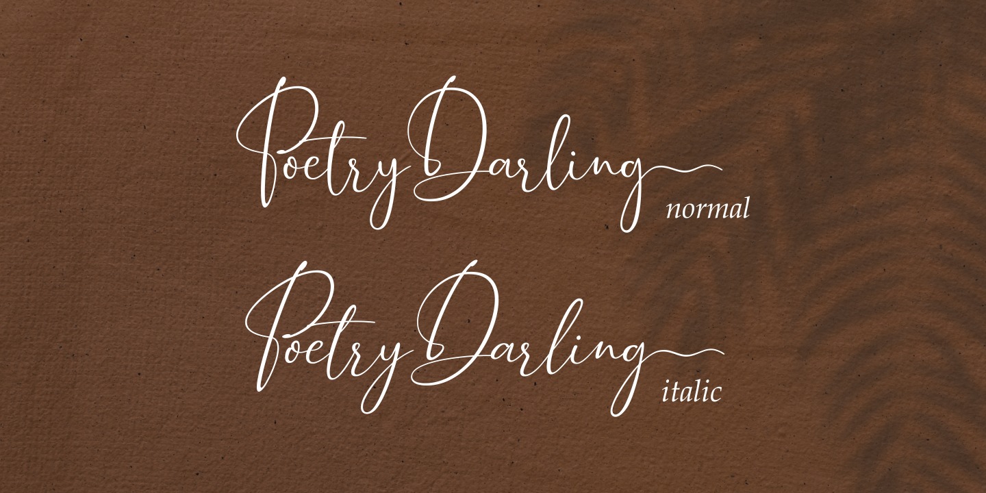 Ejemplo de fuente Poetry Darling Regular